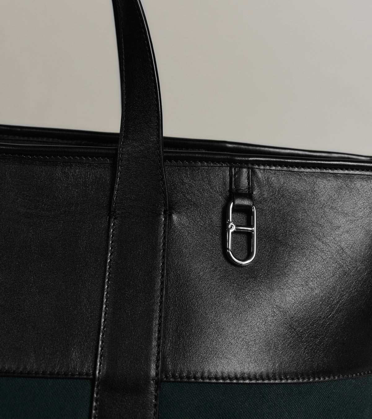 Shopper Le Tanneur x HAST zum Tragen in der Hand aus Glattleder und Baumwollstoff