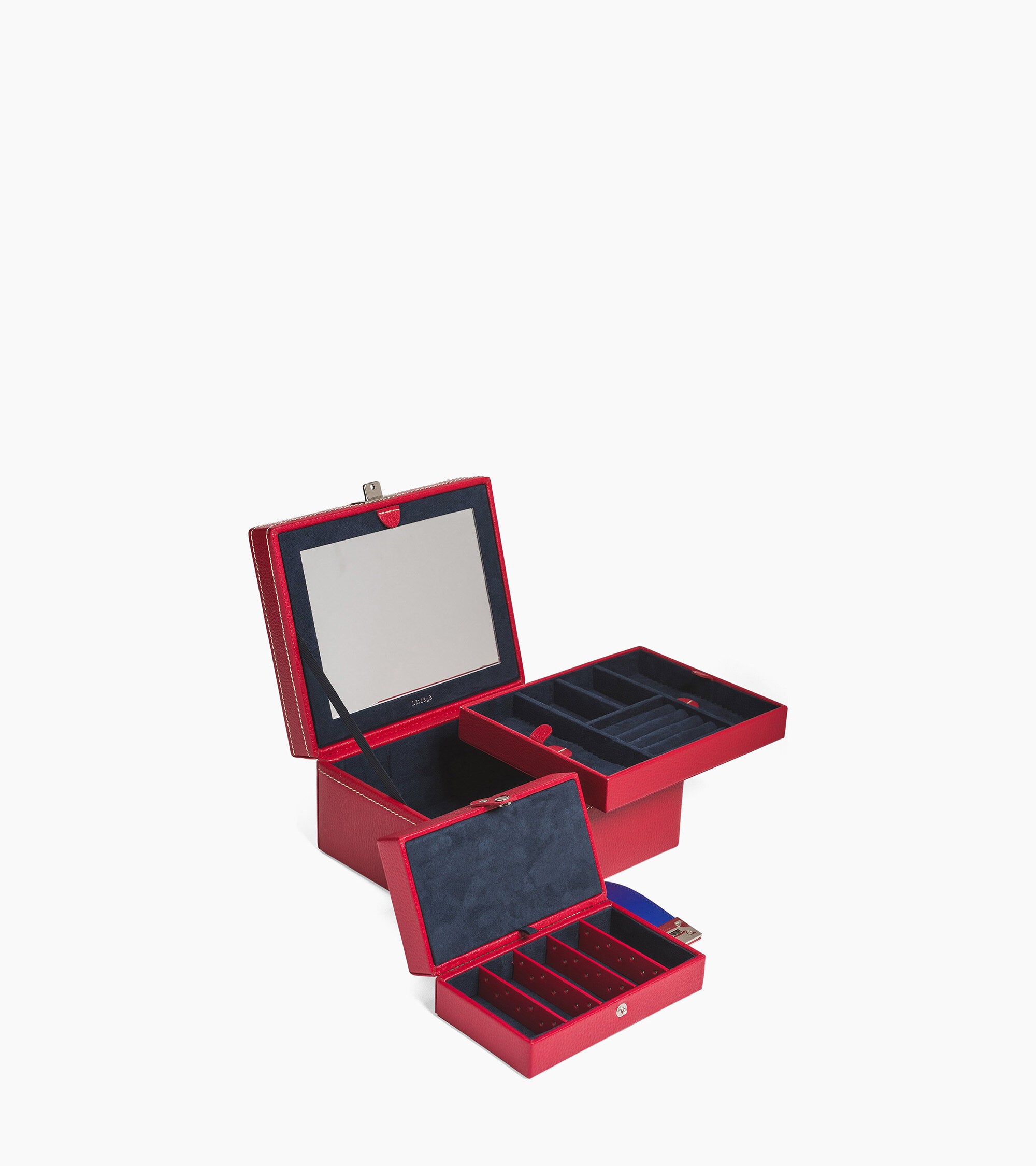 Mittelgroßer Schmuckkasten aus Leder