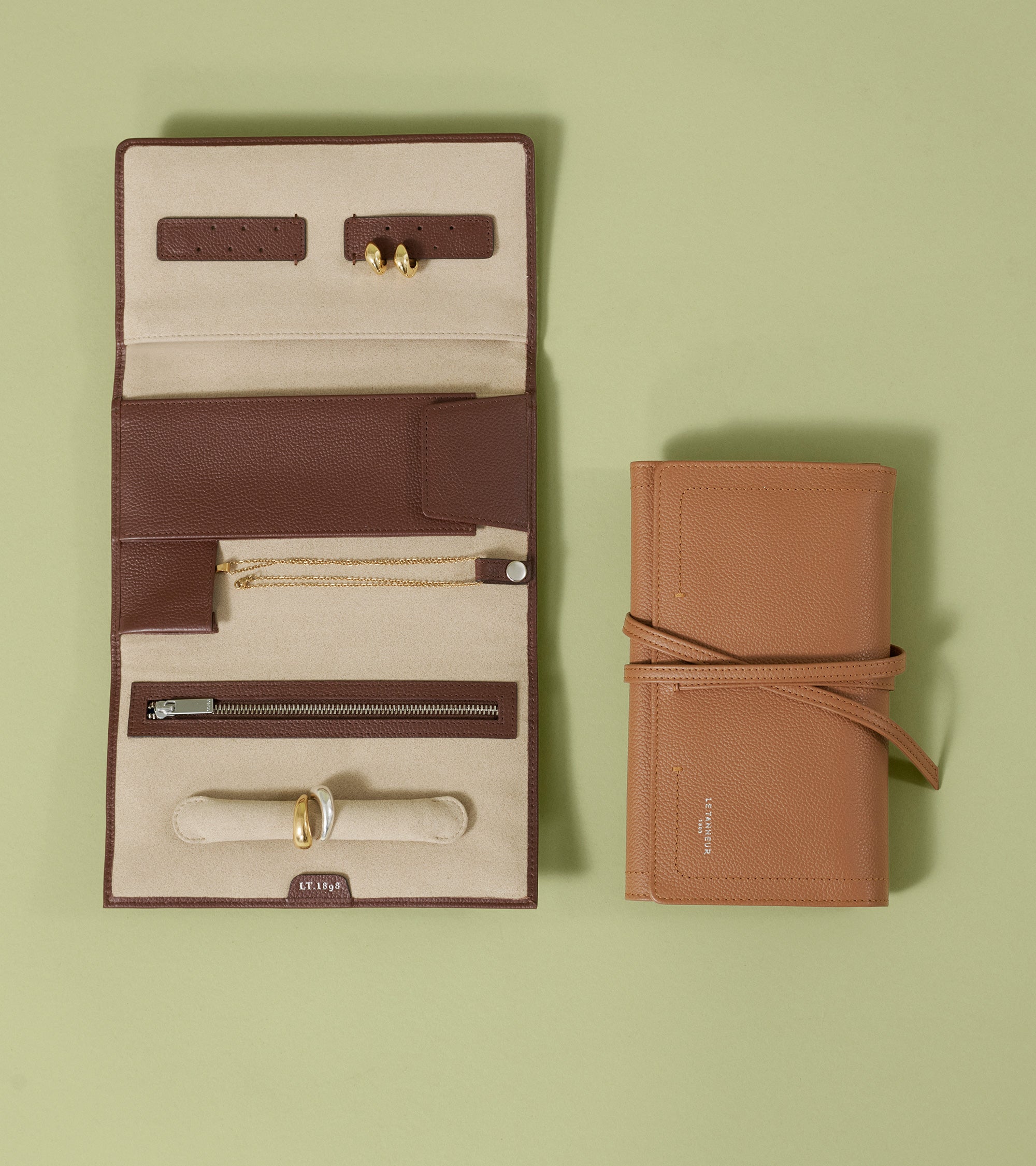 Reiseschmuckschatulle aus Leder