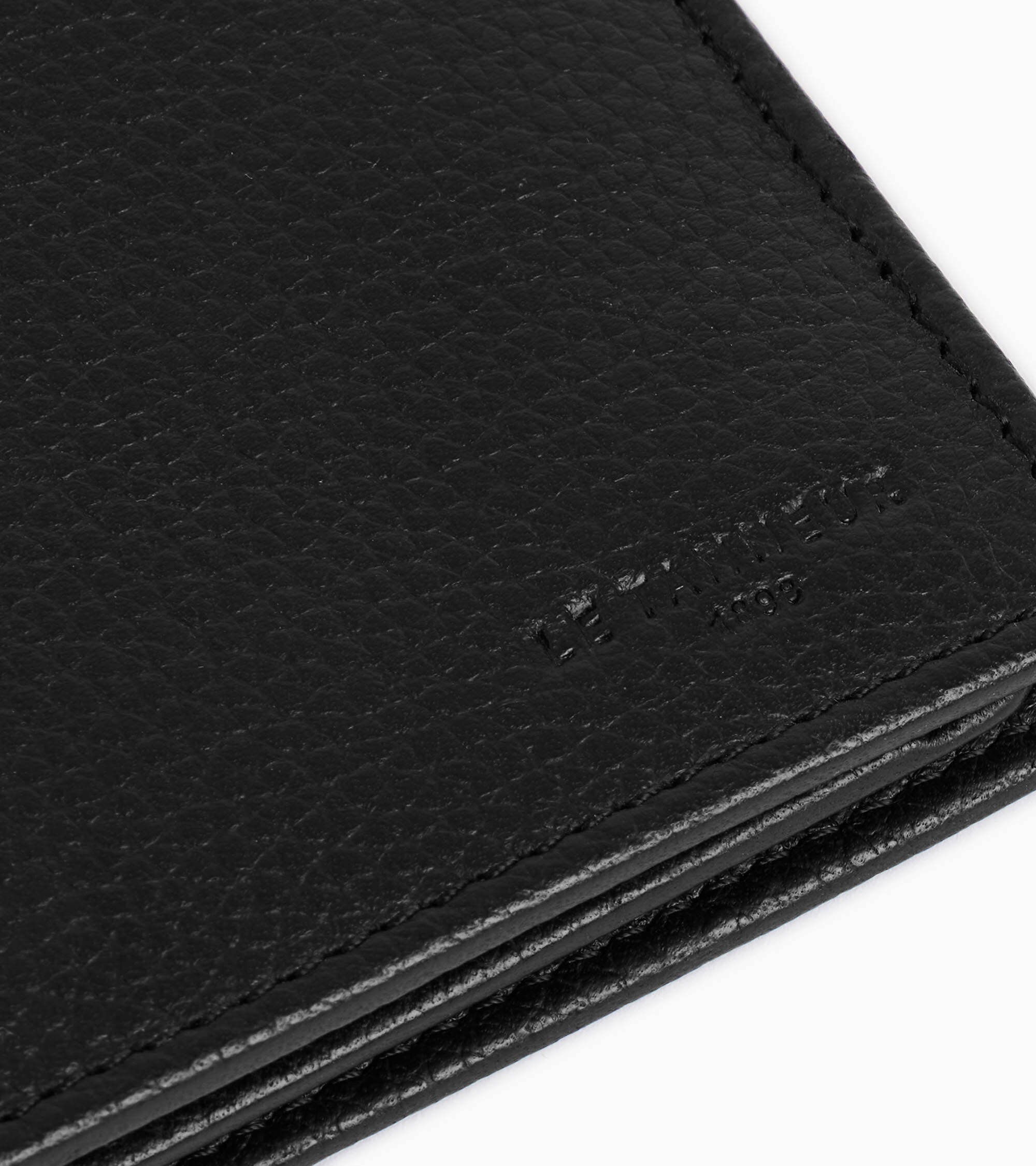 Klappgeldbörse Charles mit Reißverschluss Querformat genarbtes Leder