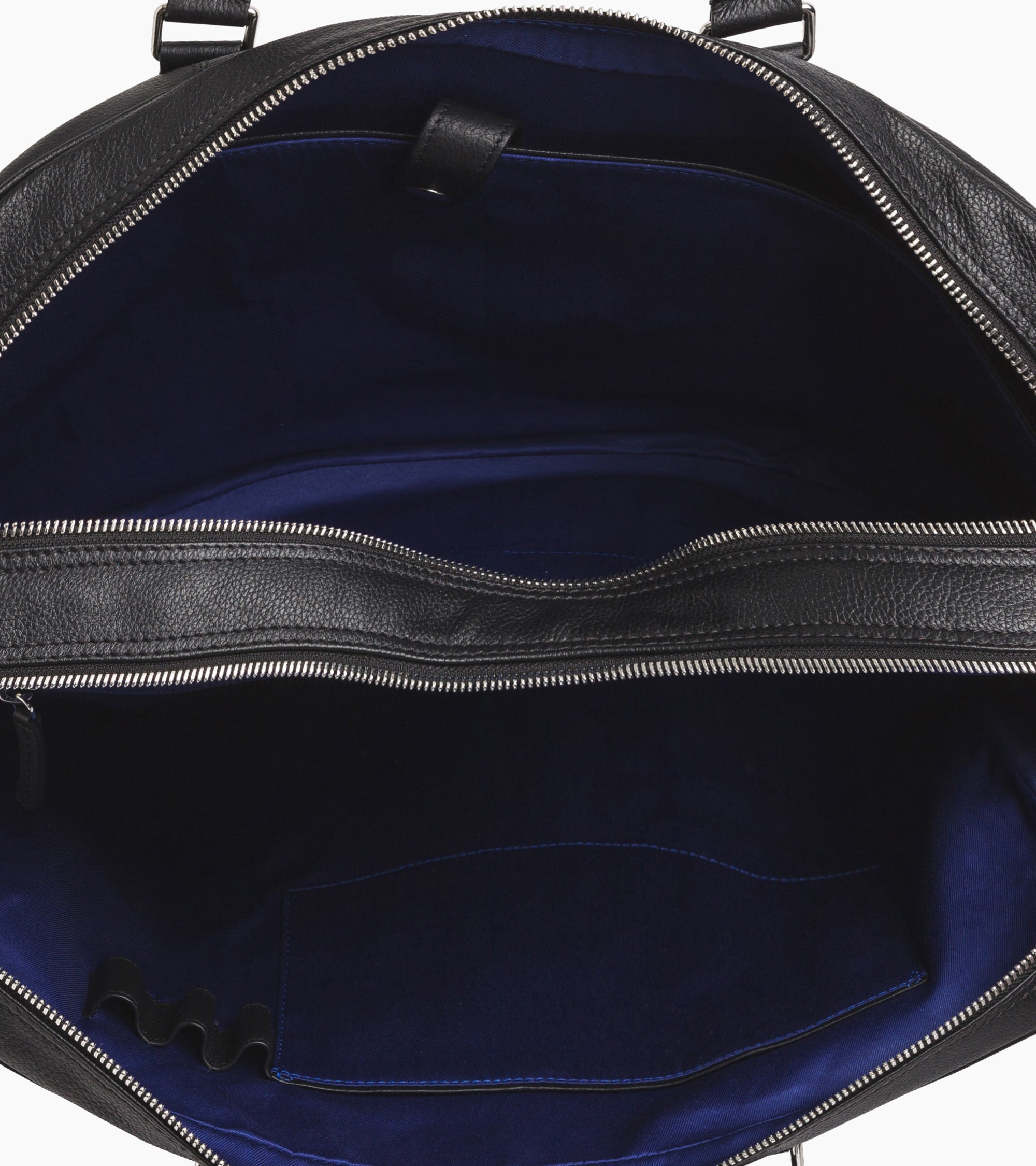 17" Charles Aktentasche aus genarbtem Leder mit 2 Reißverschlussfächern