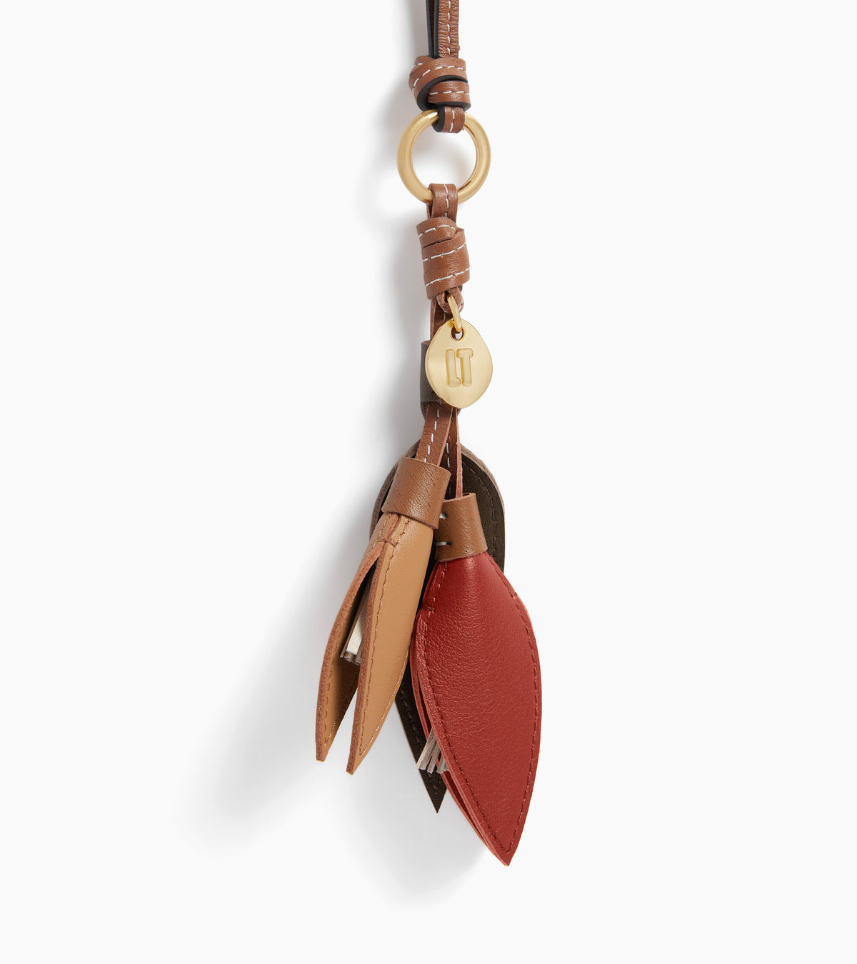 Grained leather flower charms