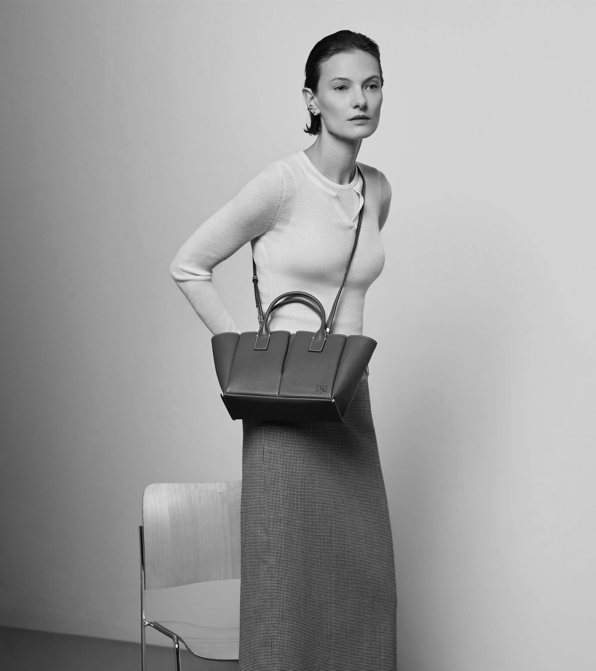 Kleine Handtasche Elena aus genarbtem Leder