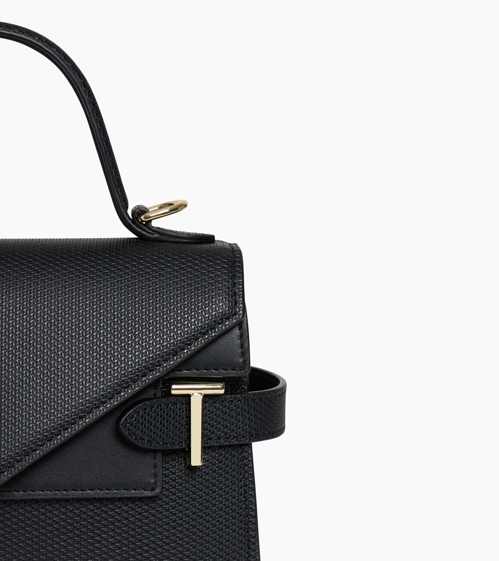 Kleine Handtasche Emilie aus T-Signaturleder mit Doppelklappe