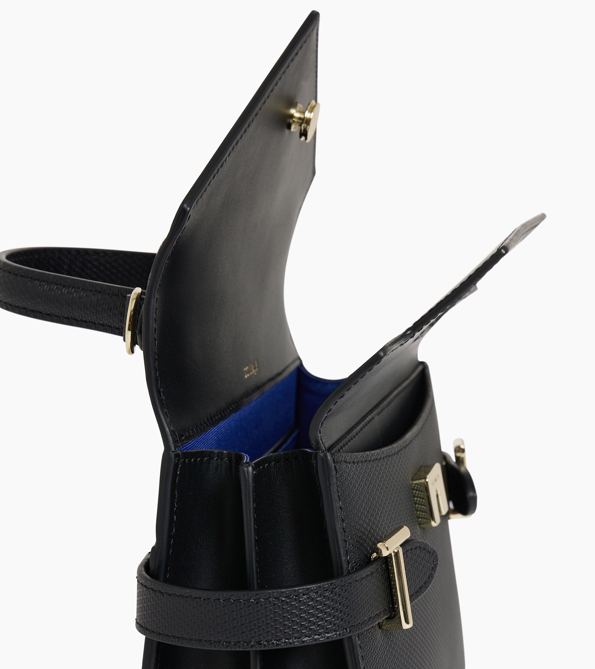 Kleine Handtasche Emilie aus T-Signaturleder mit Doppelklappe