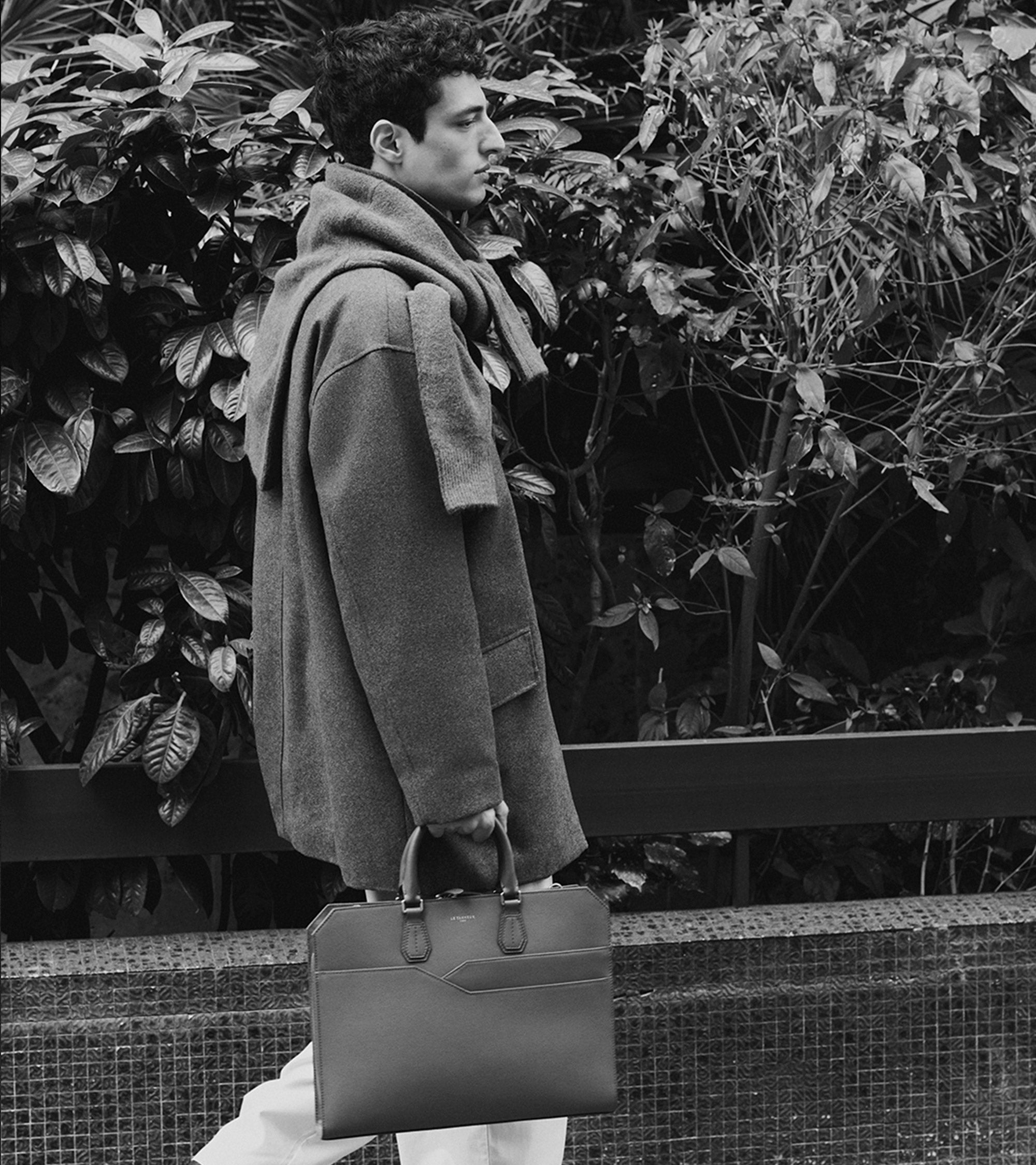 Aktentasche Gaston aus genarbtem Kreuzleder 15-Zoll