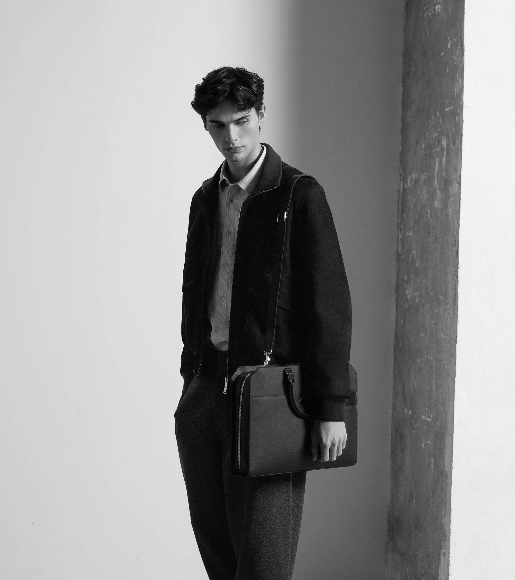 Aktentasche Gaston aus genarbtem Kreuzleder 15-Zoll