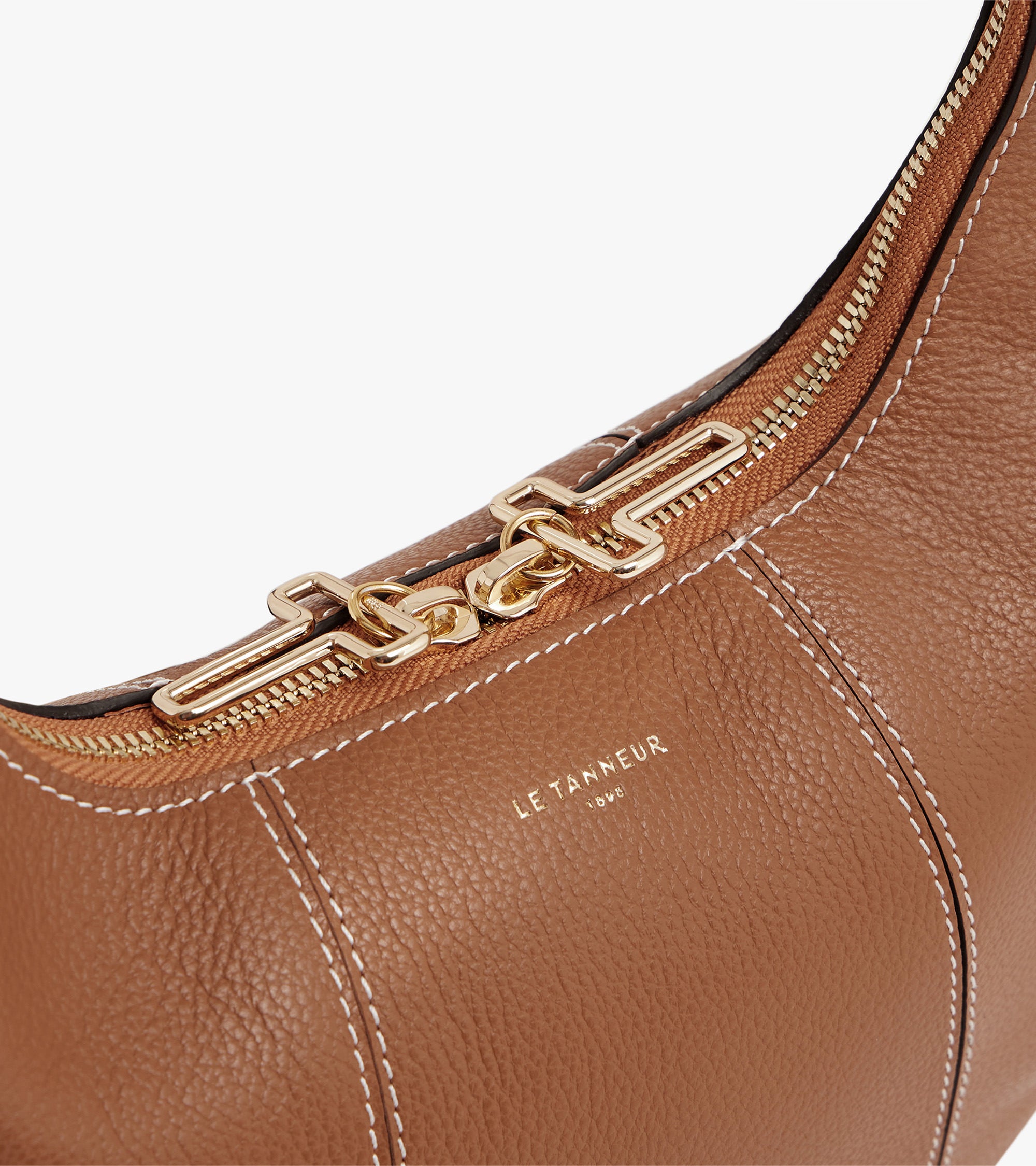 Mittelgroße Hobo-Tasche Modell Juliette aus genarbtem Leder