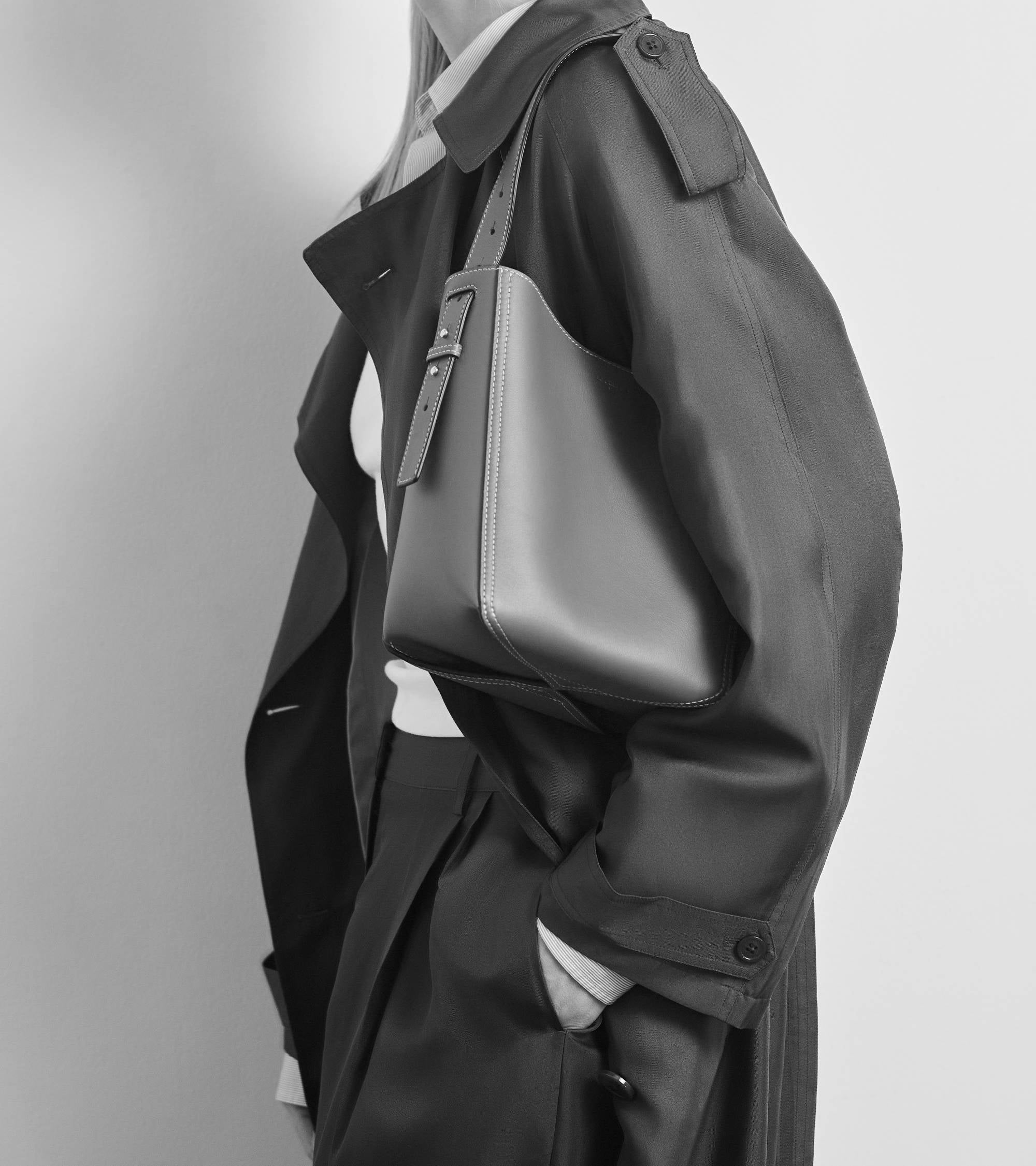 Kleine Hobo-Tasche Céleste aus Glattleder