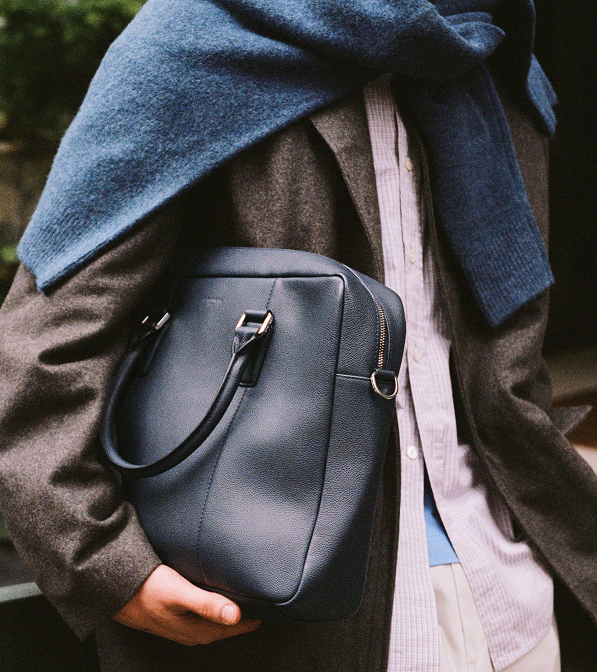 Aktentasche Marceau 17-Zoll aus genarbtem Leder