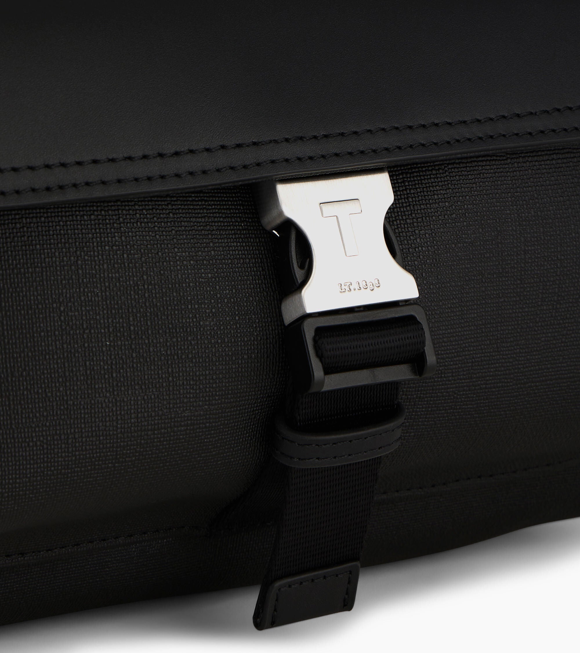 Kleine Umhängetasche Maurice aus beschichtetem Canvas Schwarz