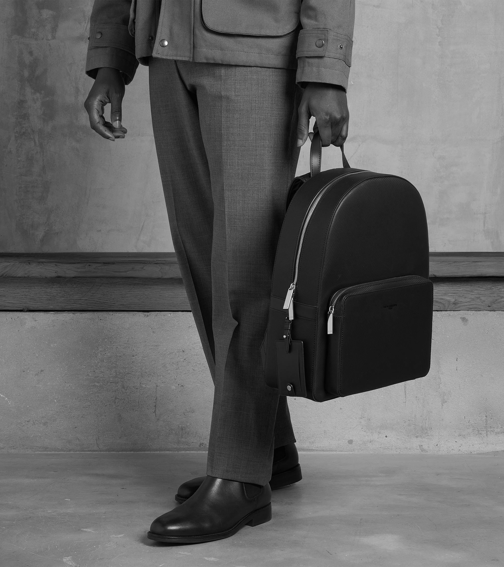 Rucksack Emile aus monogrammiertem Leder