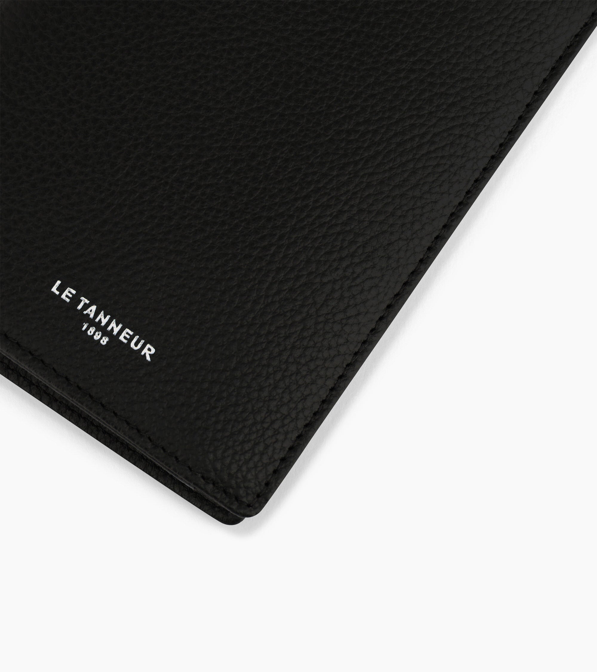 Klappgeldbörse Emile aus genarbtem Leder im Hochformat mit Reißverschluss