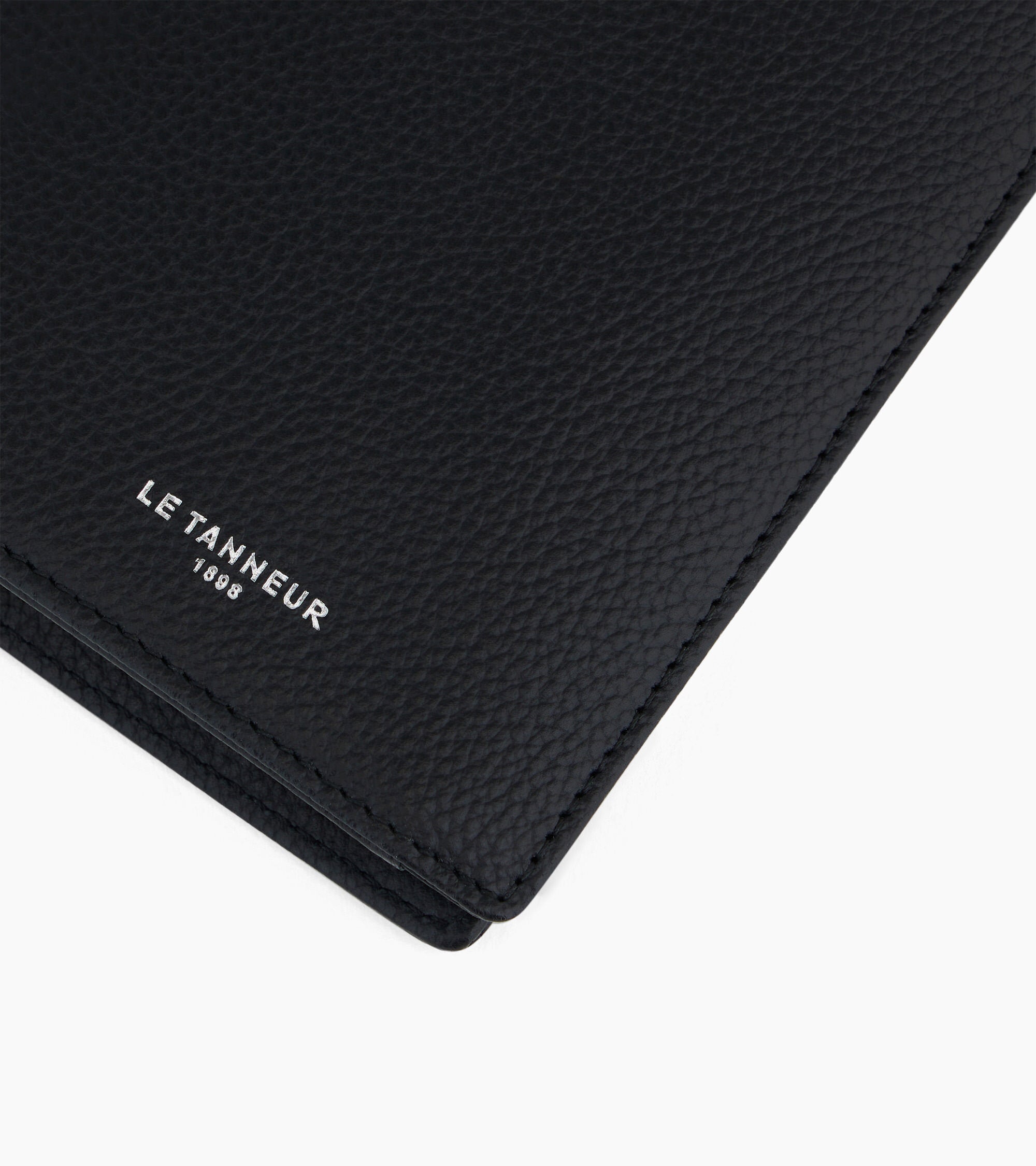2-teilige Klappgeldbörse Emile aus genarbtem Leder Schwarz