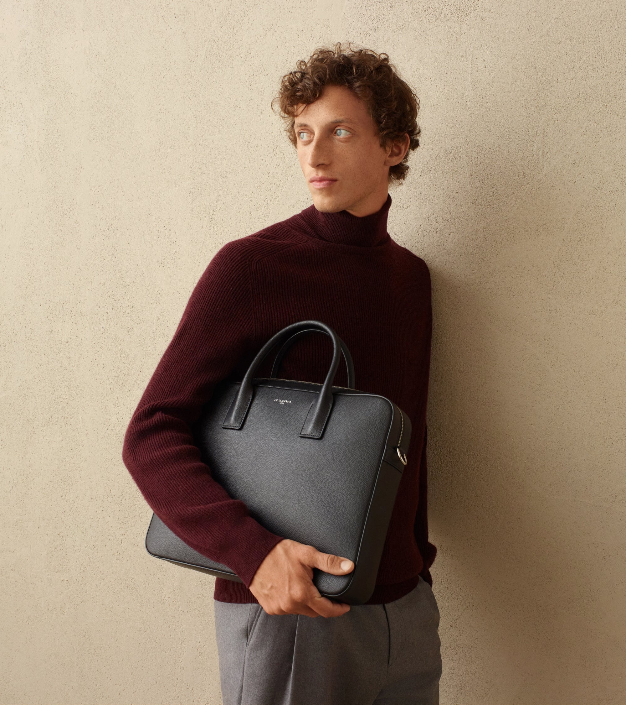 Aktentasche Emile 14 Zoll aus genarbtem Leder