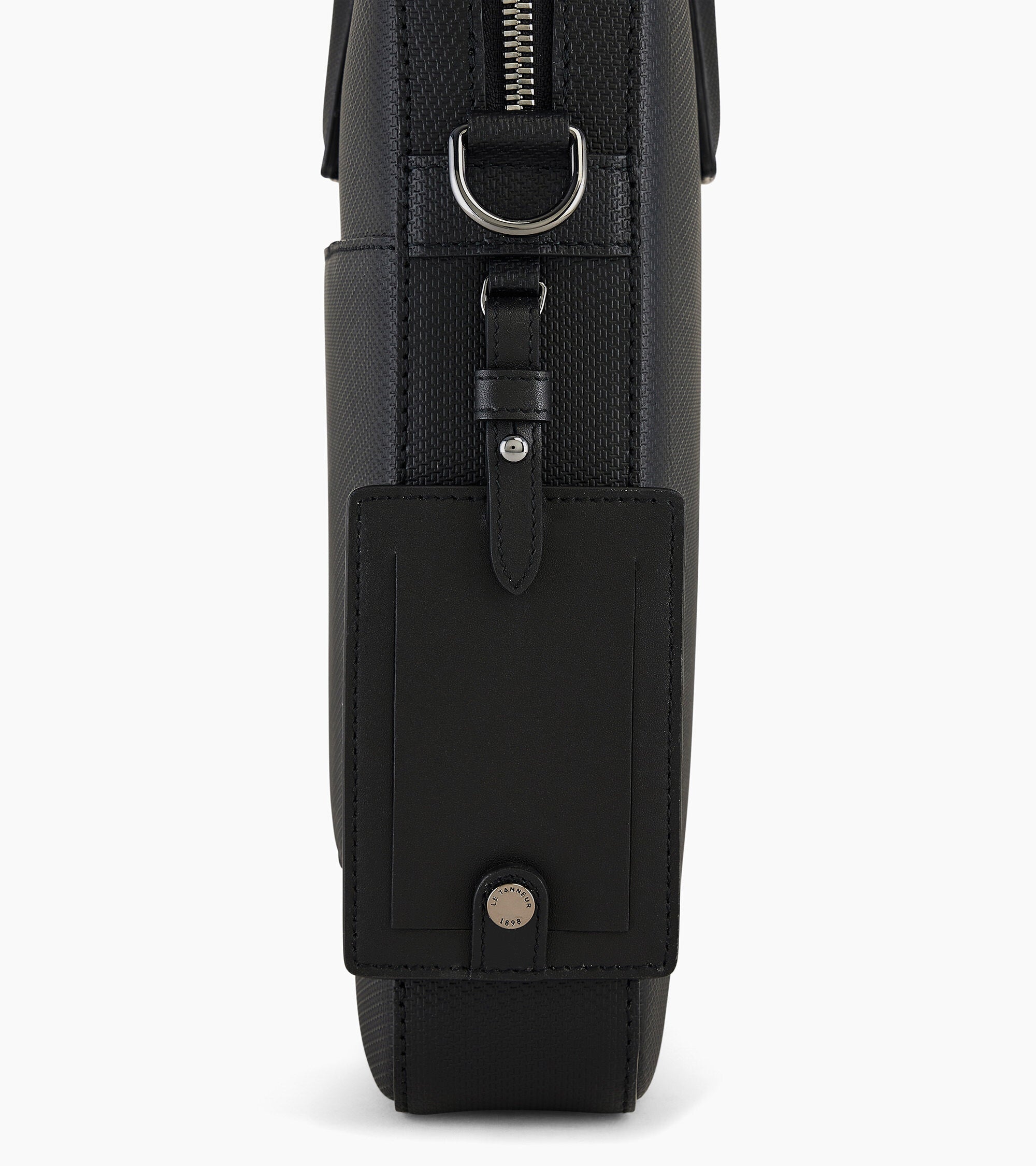 Dünne Aktentasche Emile 14 Zoll aus monogrammiertem Leder