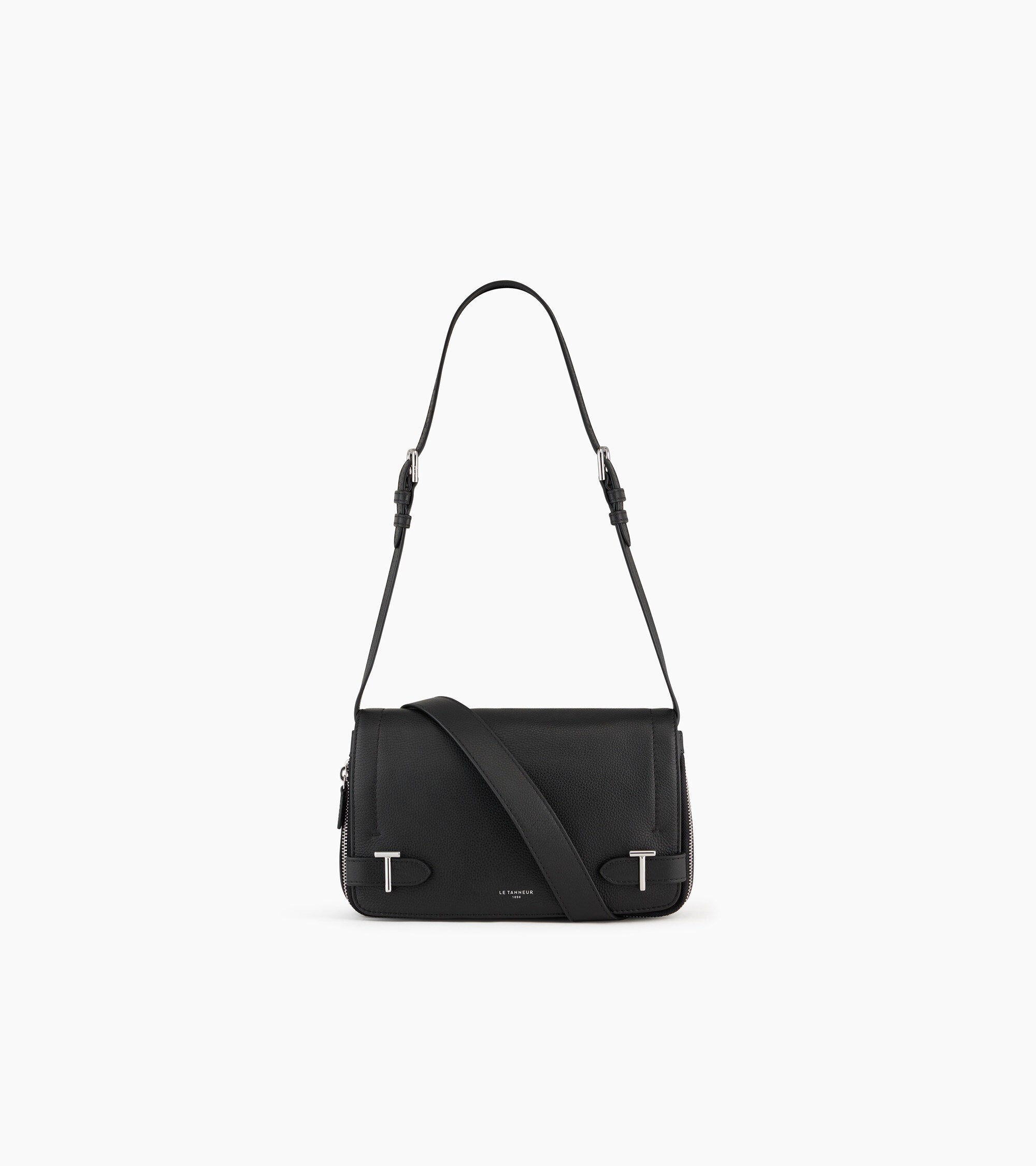Simone small bag with crossbody strap in pebbled leather