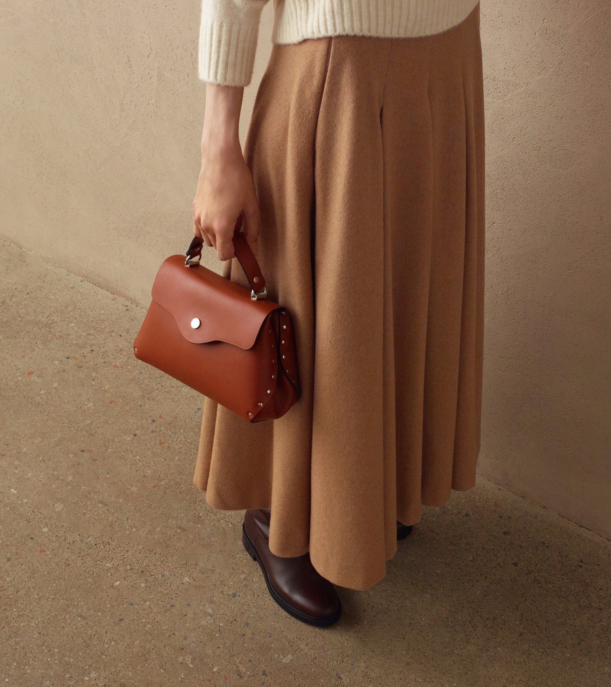 Kleine Handtasche Sans Couture aus Glattleder