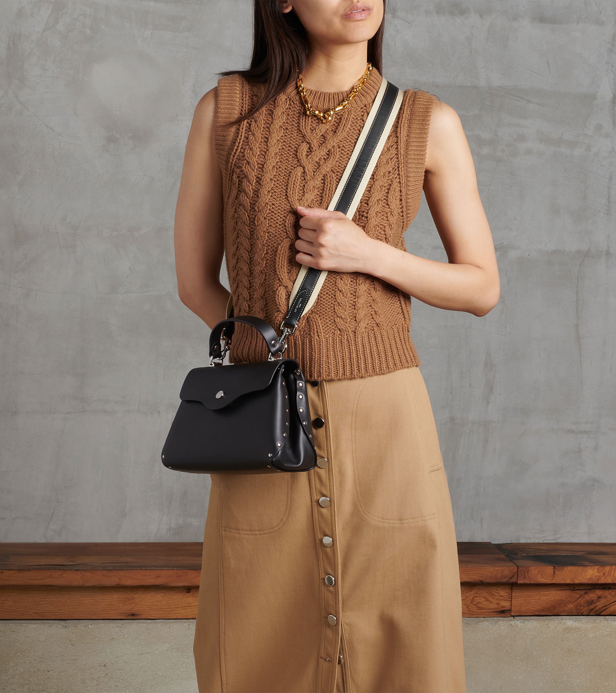 Kleine Handtasche Sans Couture aus Glattleder