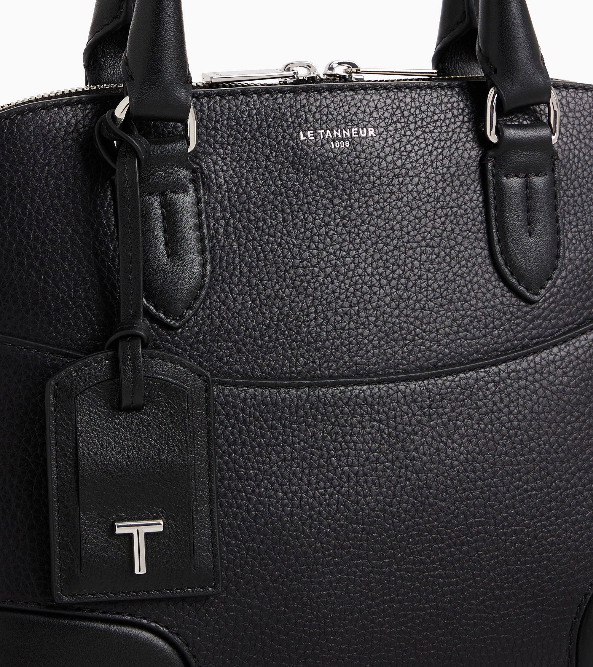 Mittelgroße Handtasche Romy aus genarbtem Kreuz- und Glattleder