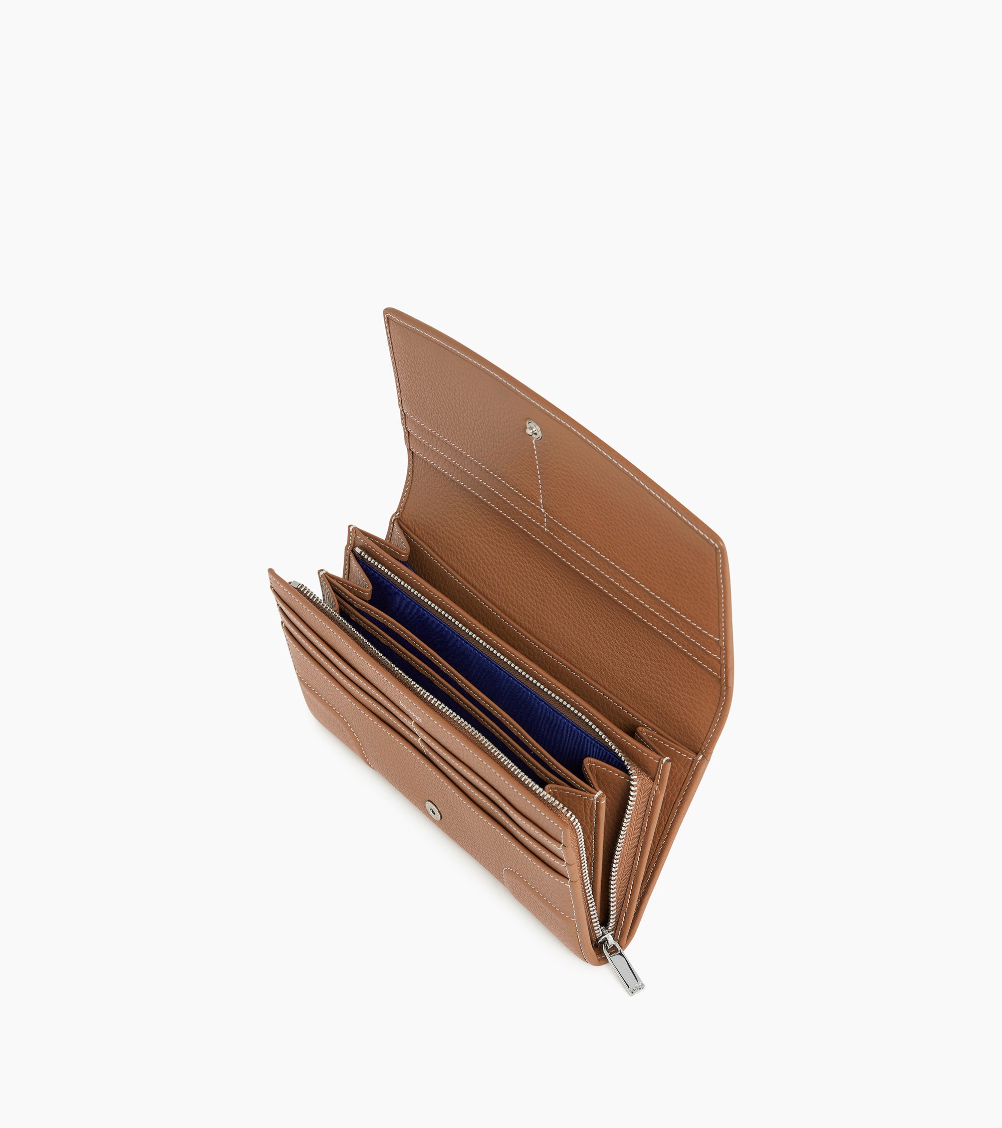 Große Romy Geldbörse mit Klappe aus genarbtem Leder