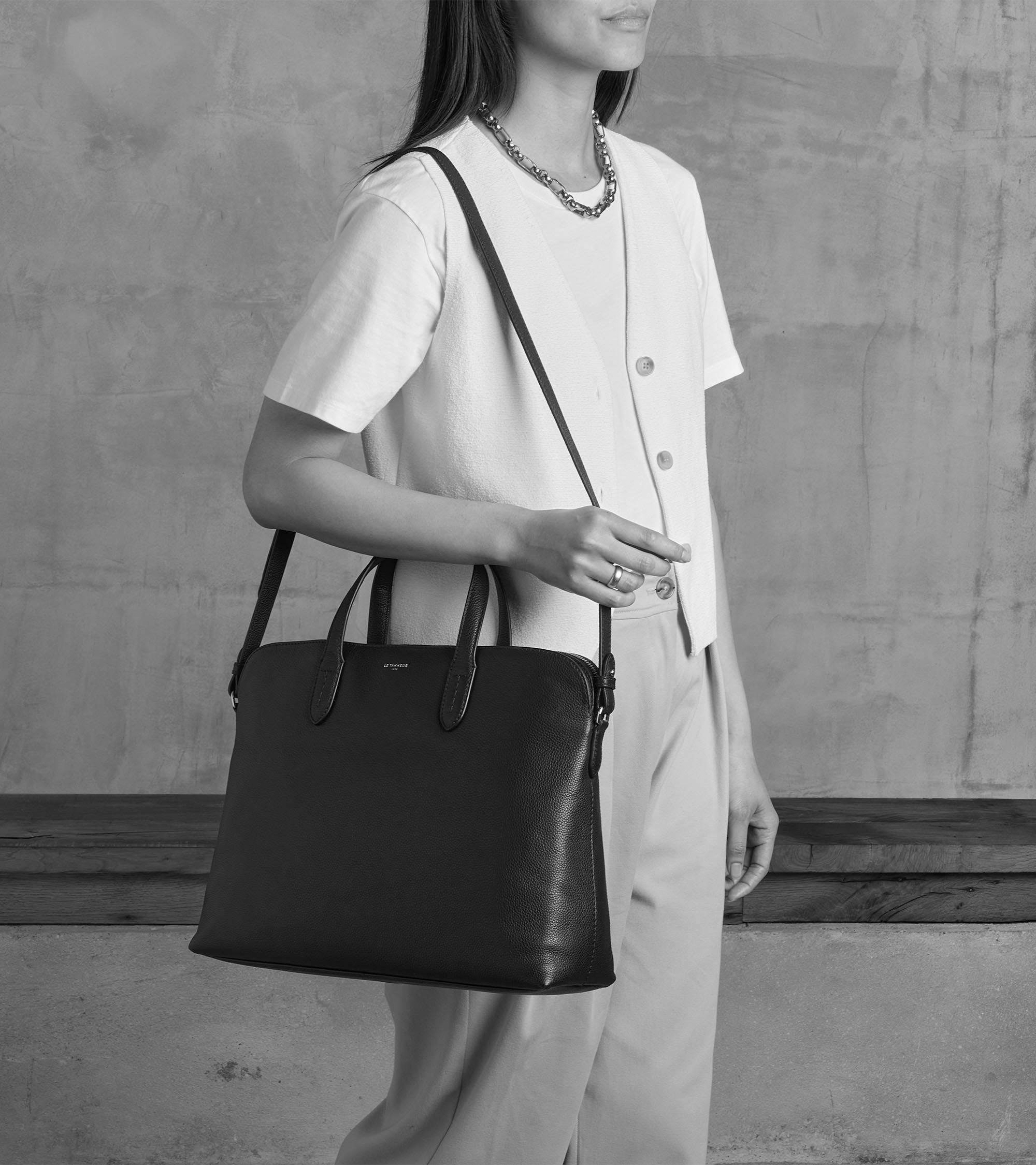 Aktentasche Sophie 14 Zoll 1 Faltfach genarbtes Leder