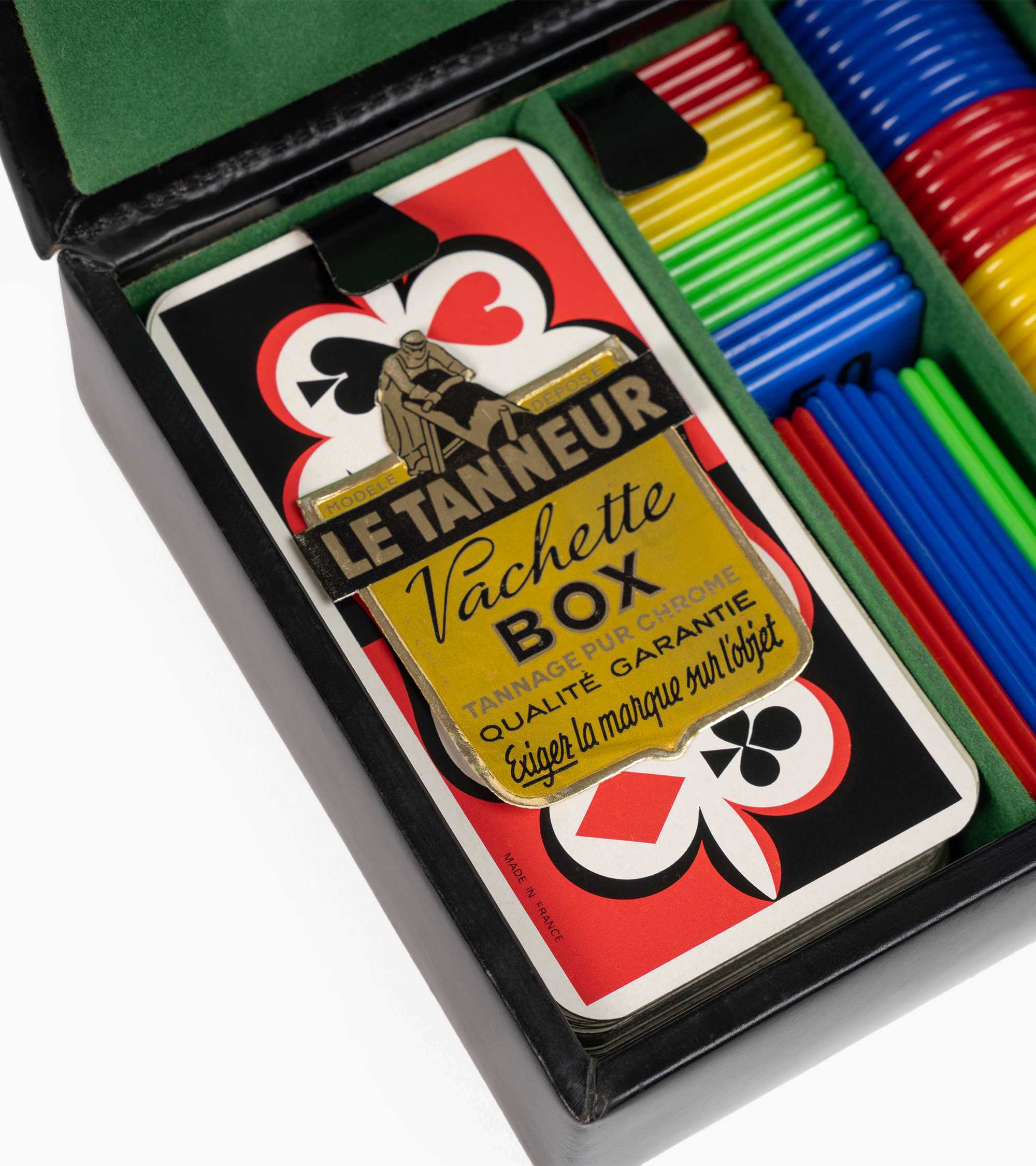 Kleine Spiel-Schatulle aus Leder