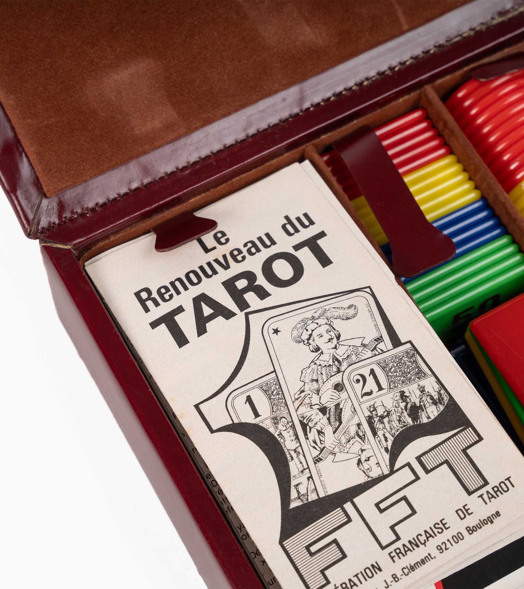 Kleine Kartenspiel-Schatulle aus Leder