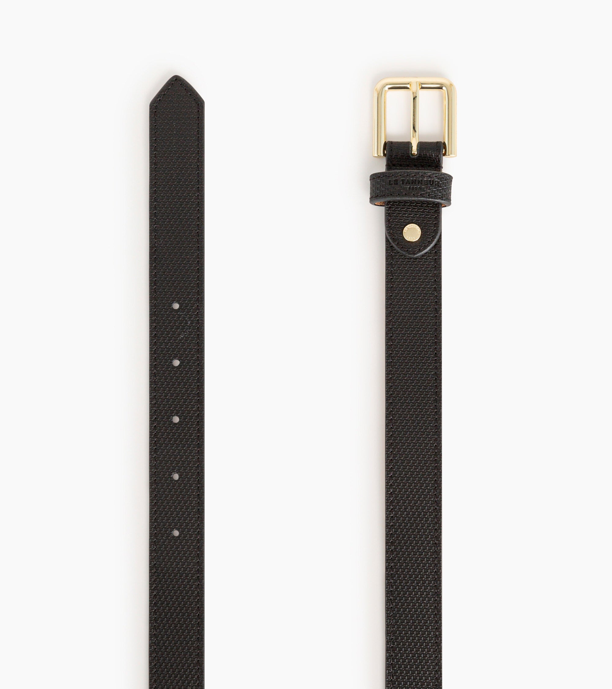 Damenledergürtel mit quadratischer Schnalle in Signature T.