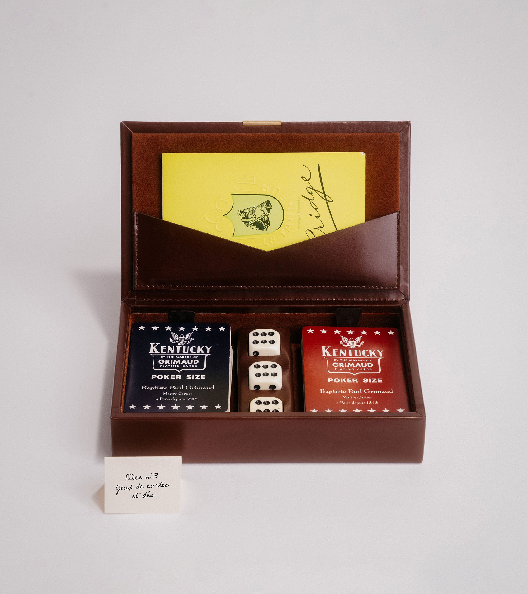 Kleine Bridge-Spiel-Schatulle aus Leder