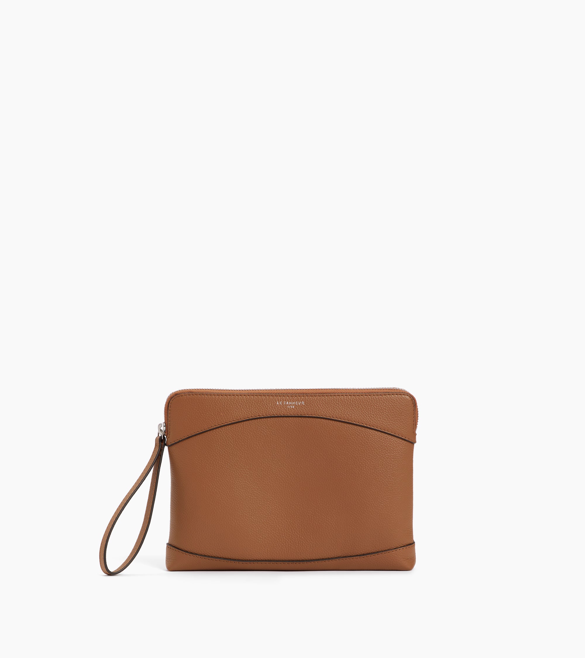 Kleine Tasche aus genarbtem Leder mit Reißverschluss