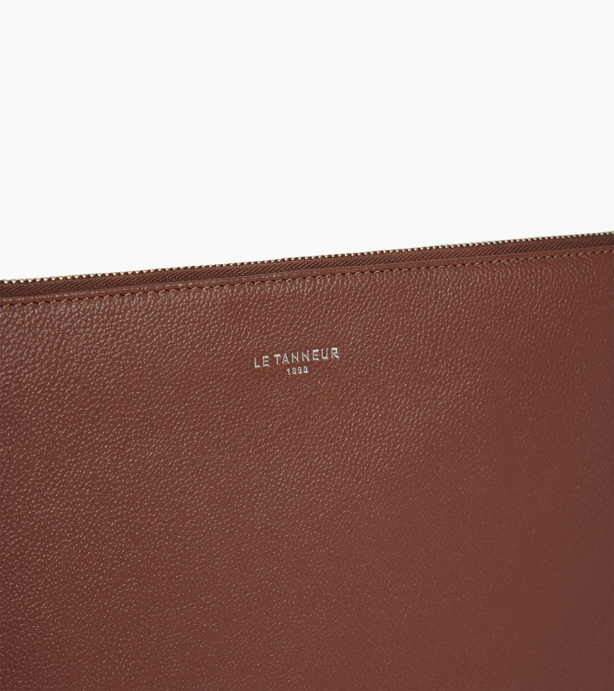 14" laptop sleeve in grained leather