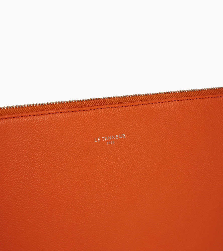 Pochette ordinateur 14" en cuir grainé