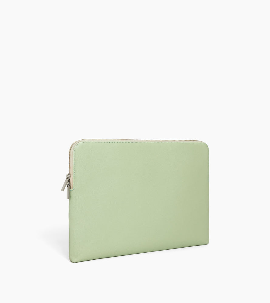 14" laptop sleeve in grained leather