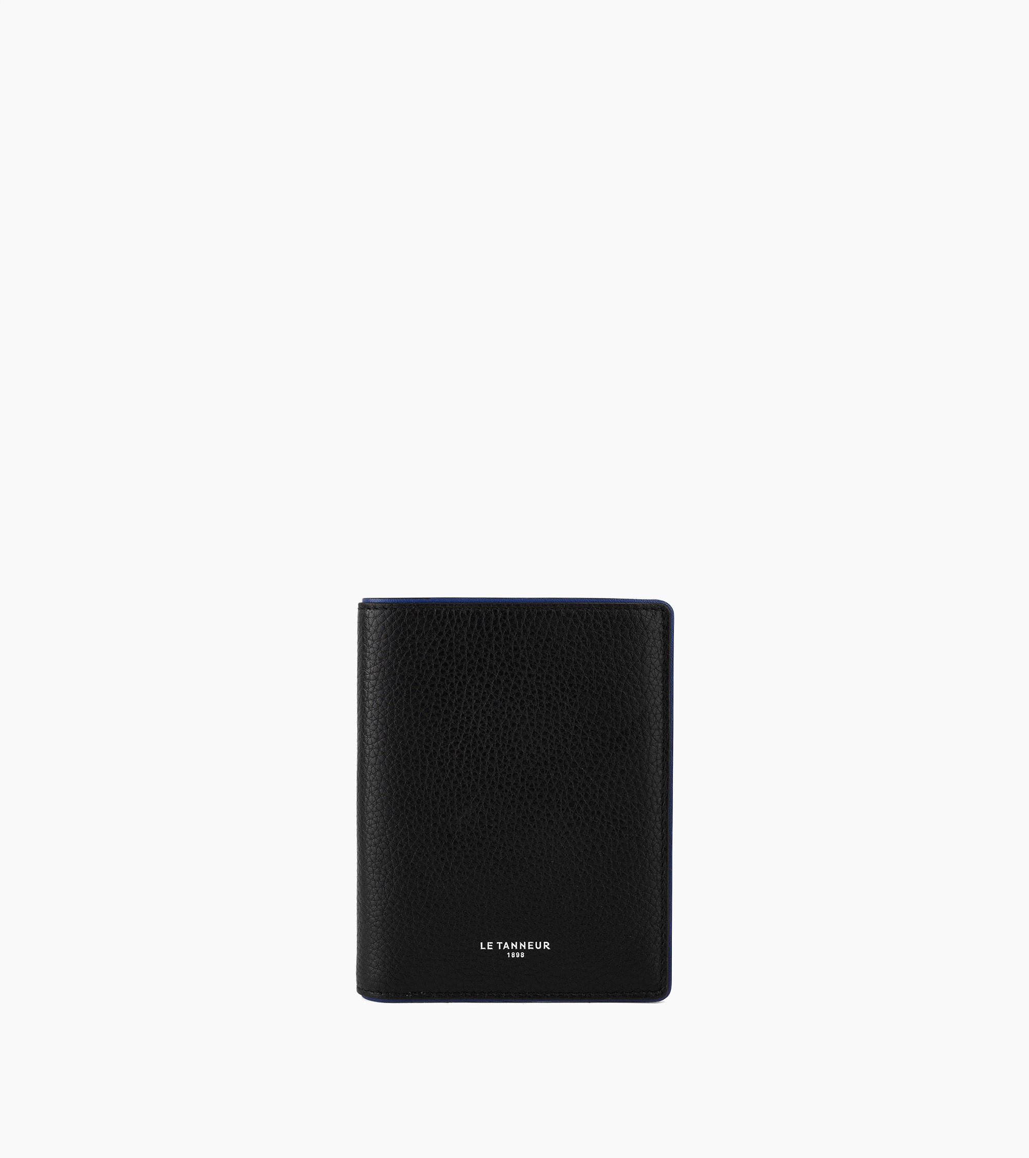 Vertical zipped Augustin pebbled leather wallet