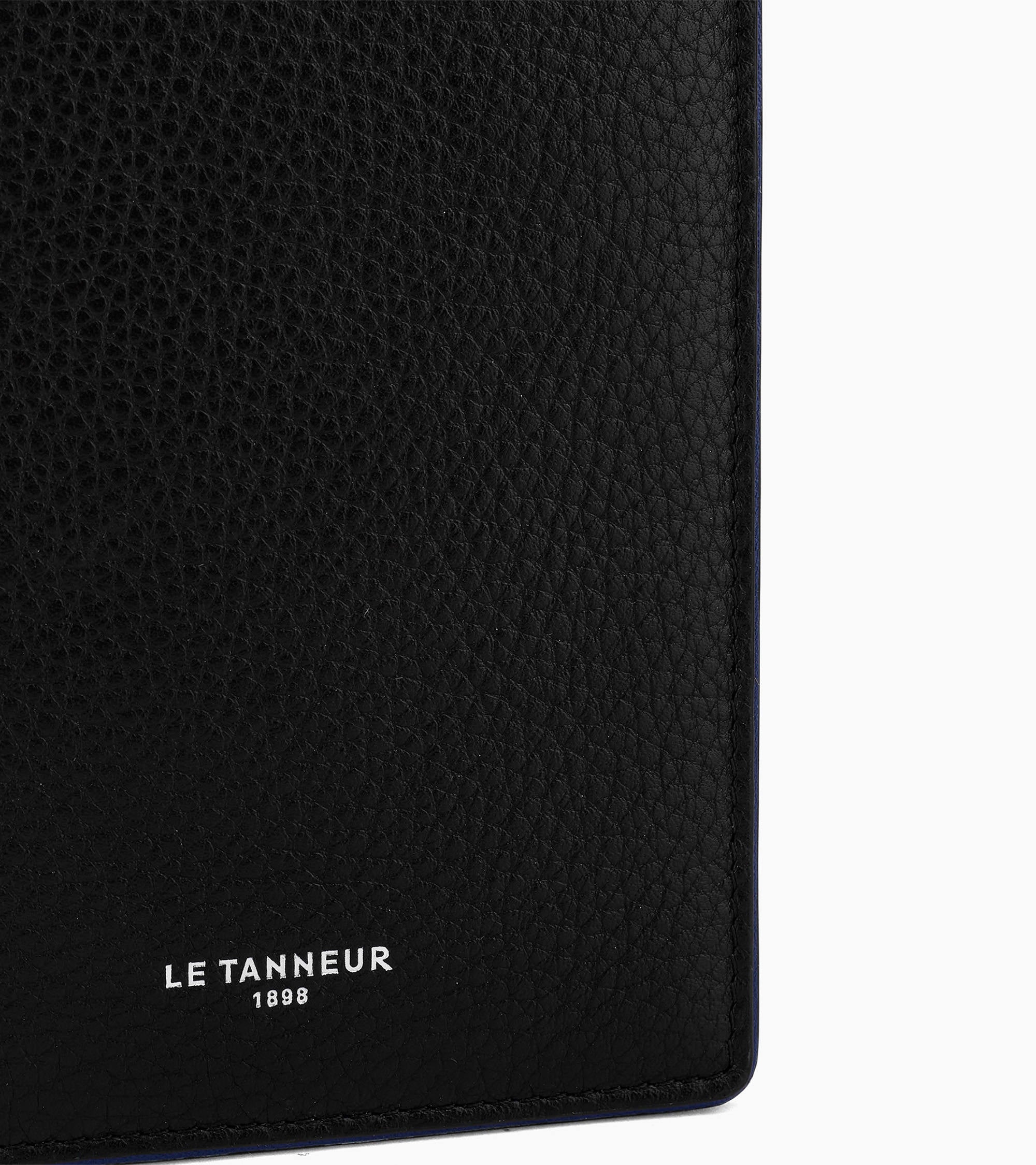 Vertical zipped Augustin pebbled leather wallet