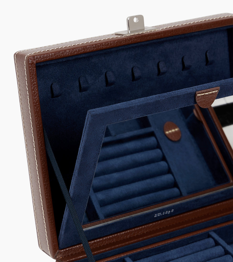 Mittlere Schmuckbox aus Leder