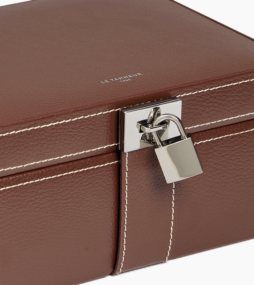 Mittlere Schmuckbox aus Leder