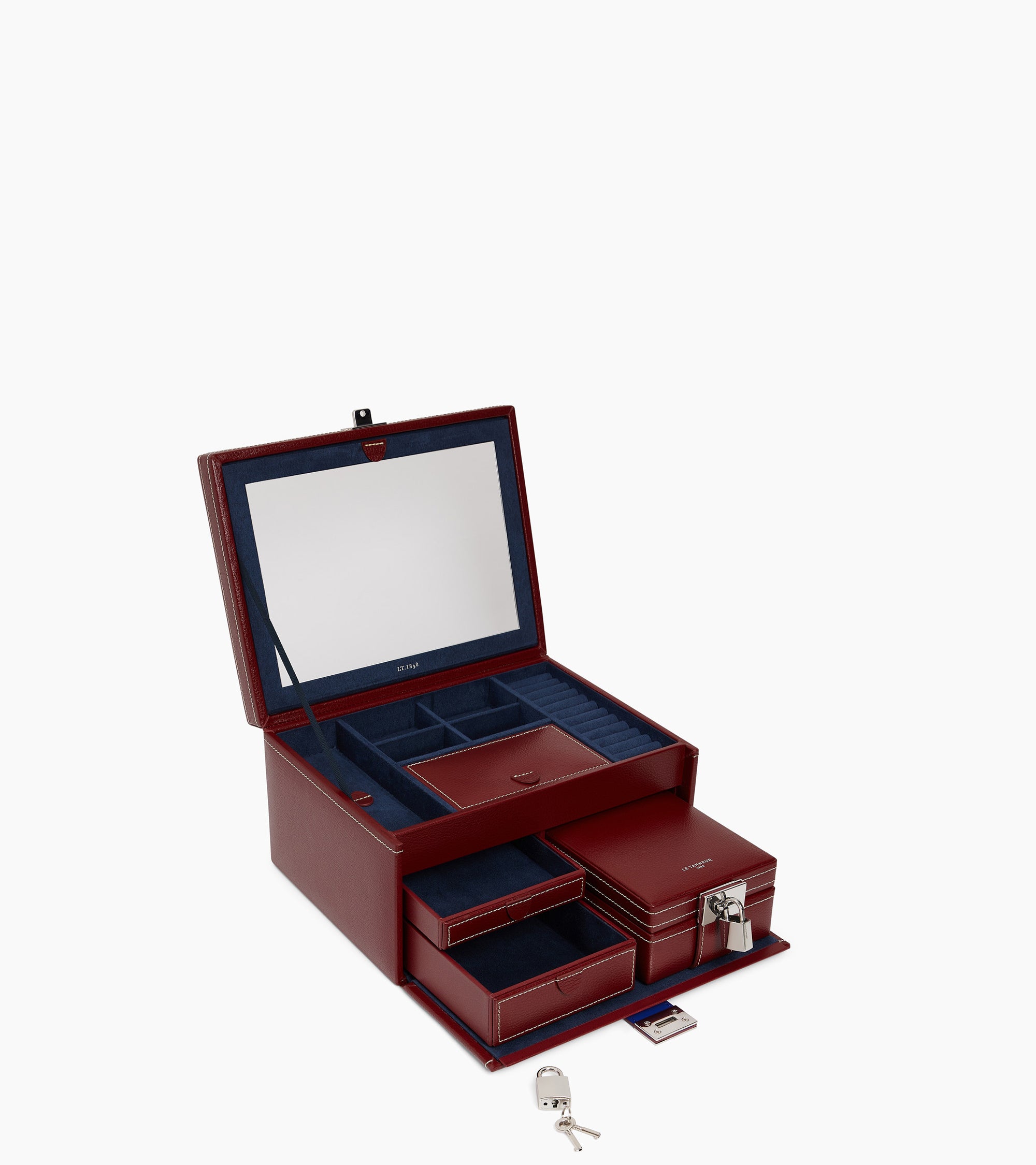 Großer Schmuckkasten aus Leder