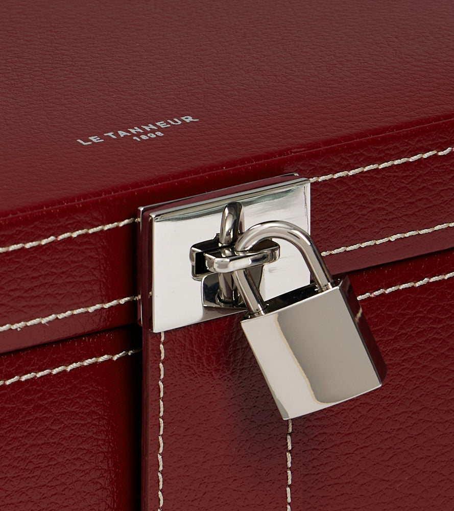 Großer Schmuckkasten aus Leder