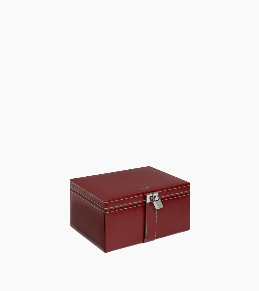 Large jewelry box in leather
