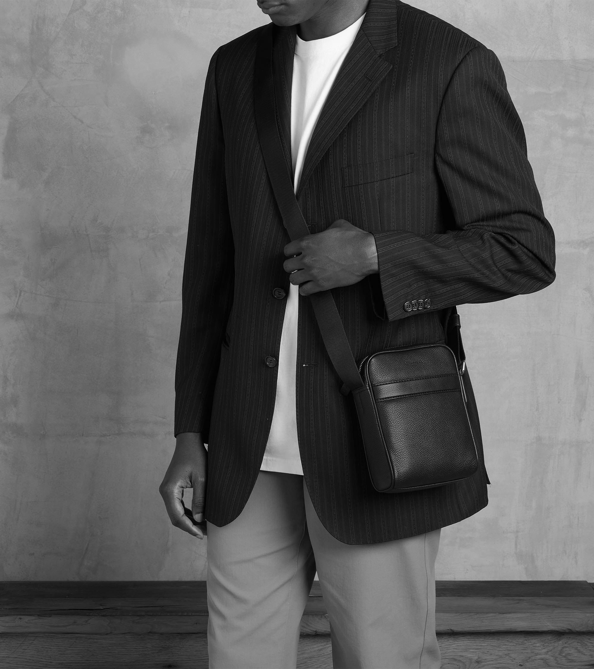 Small cross body Charles pebbled leather bag
