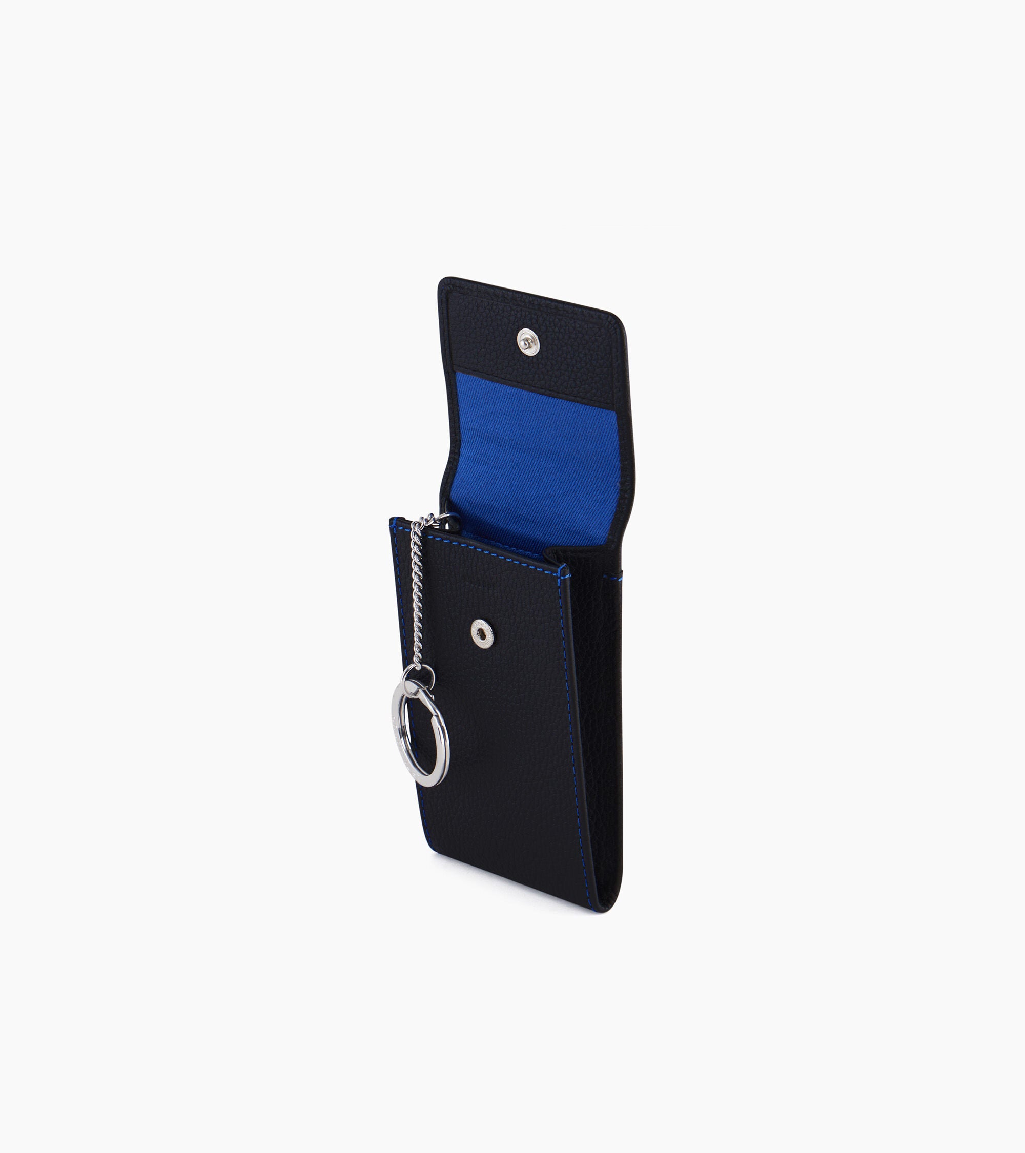 Charles key case with flap closure in pebbled leather
