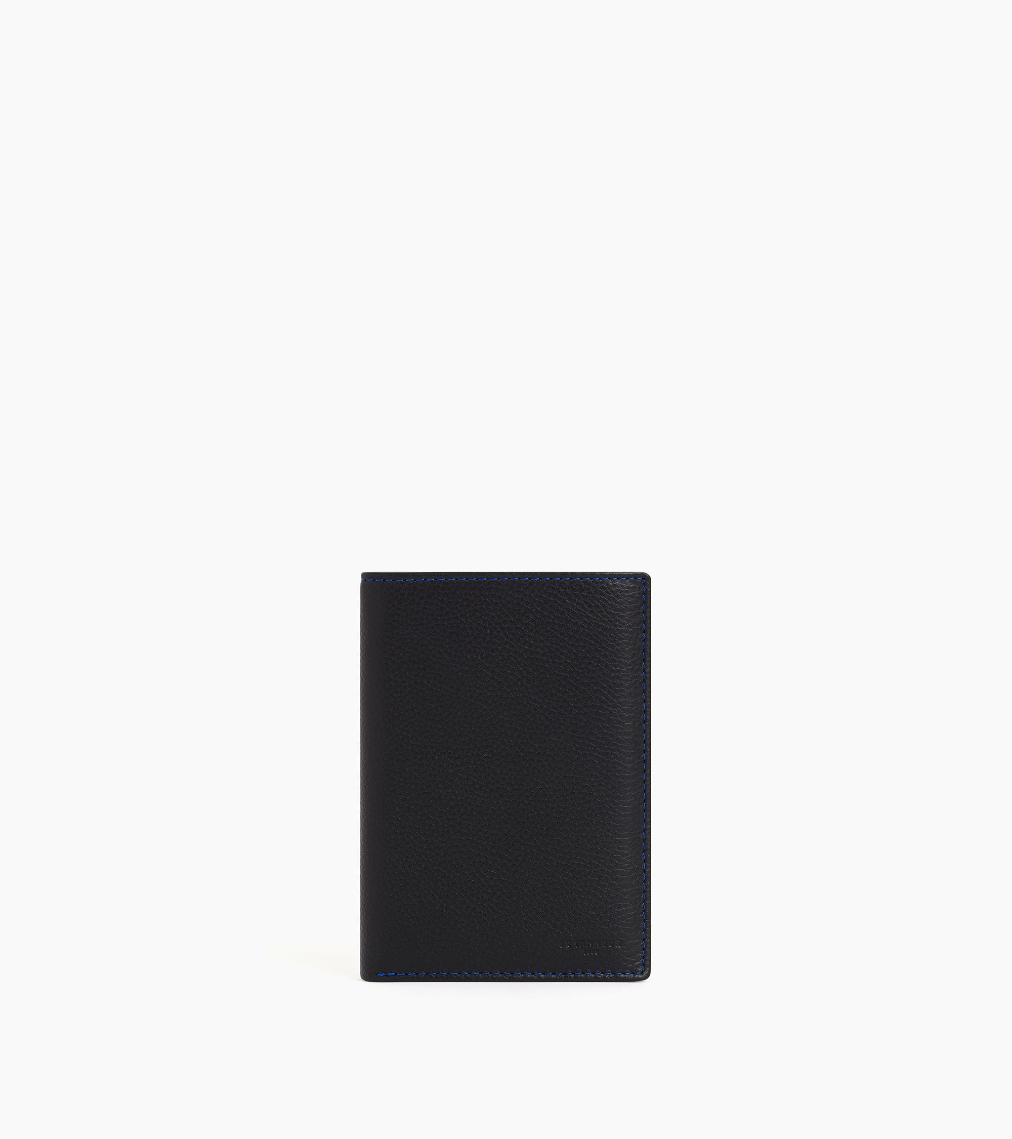 Gran cartera vertical de 2 secciones con cremallera de piel texturizada