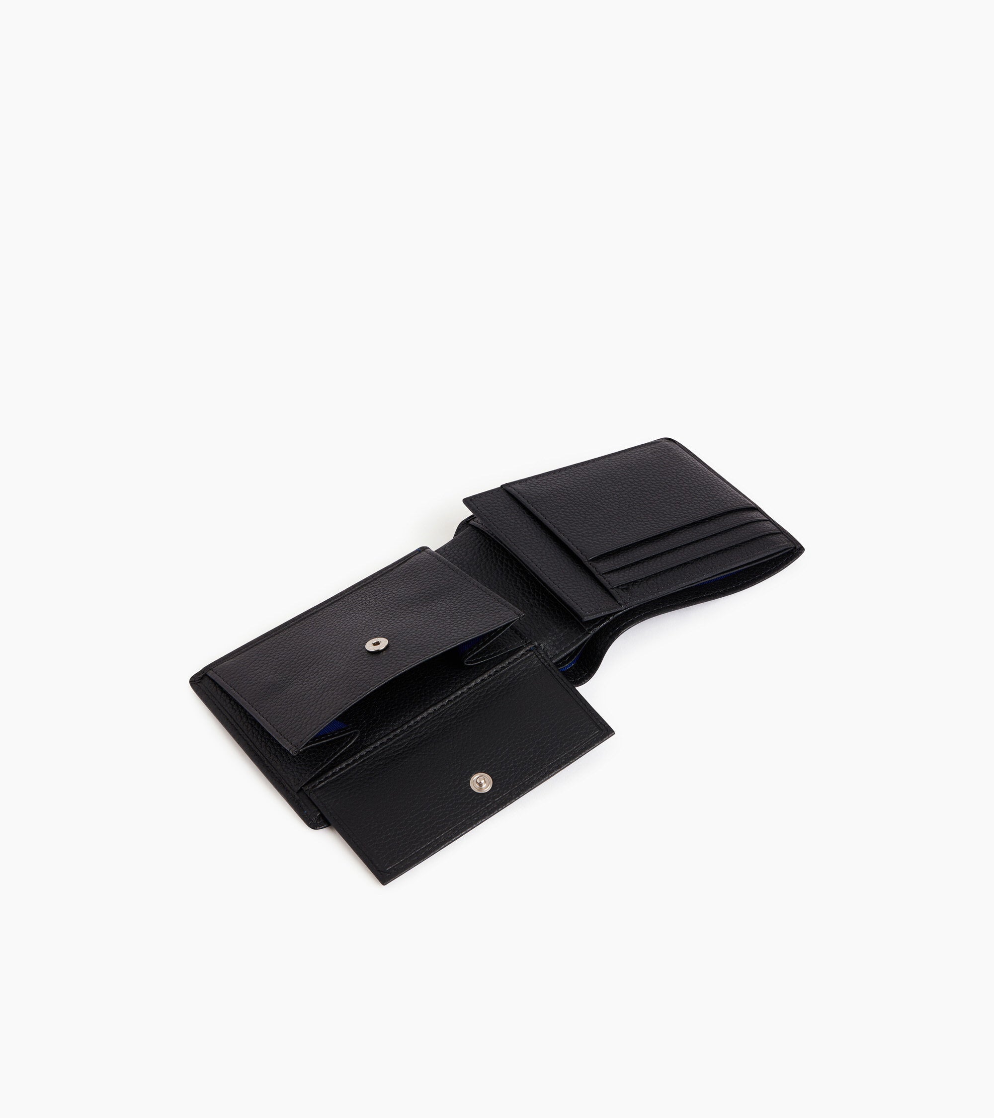 Flap 2 shutters Charles pebbled leather wallet
