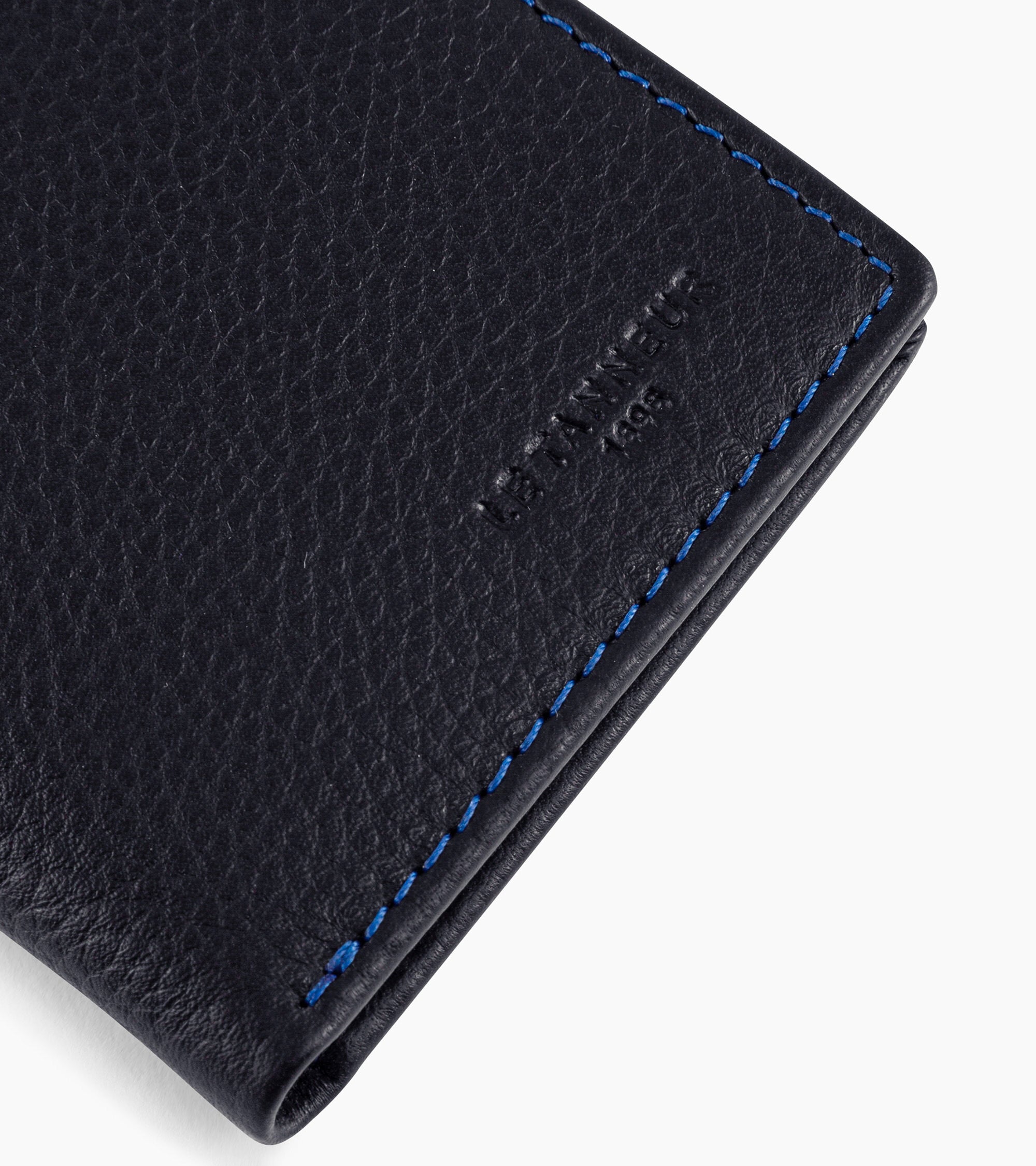 Small Charles pebbled leather cardholder