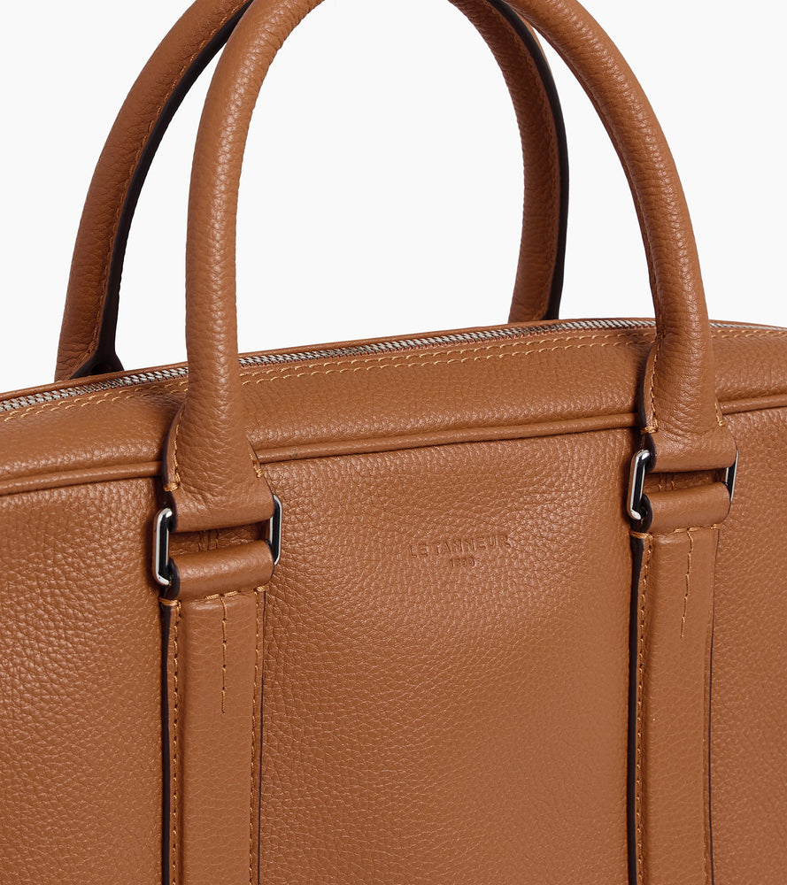 Charles 17" briefcase in grained leather small size