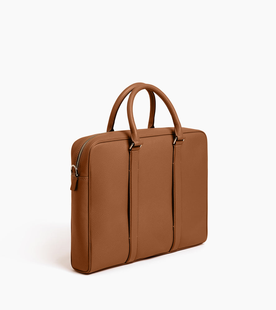 Charles 17" briefcase in grained leather small size