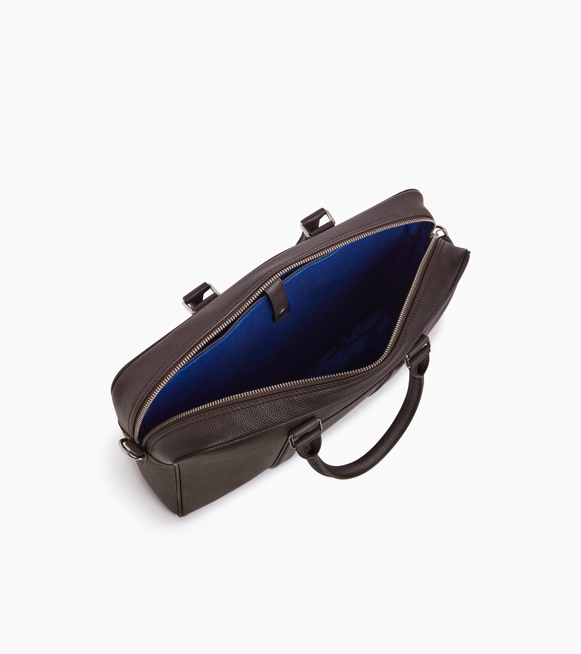 Charles 17" briefcase in grained leather medium size