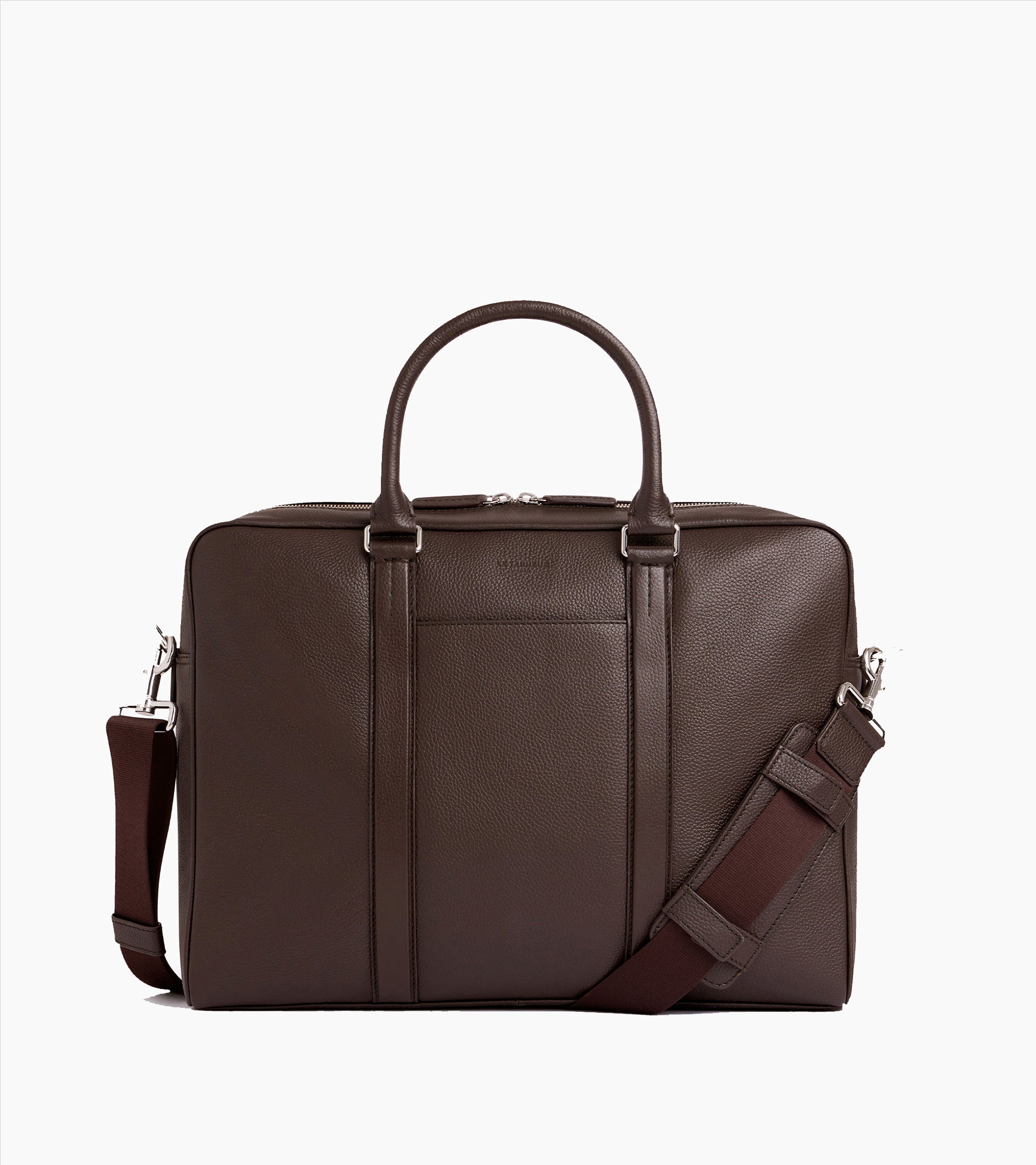 Charles 17" briefcase in grained leather large size